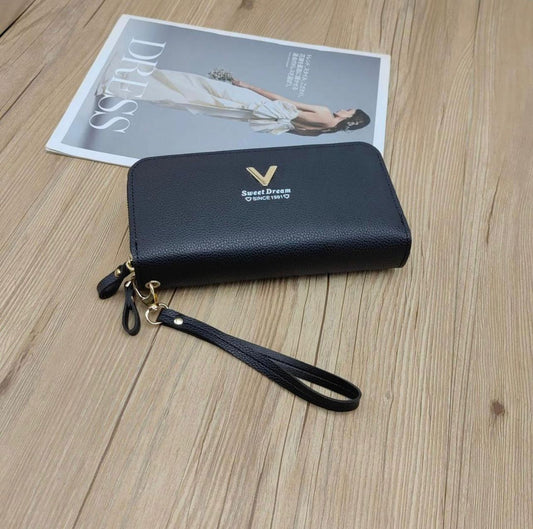 Clutch Litchi Grain Zipper Bag